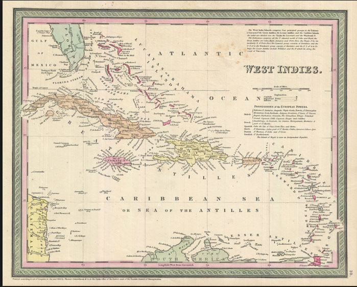 Map of the West Indies