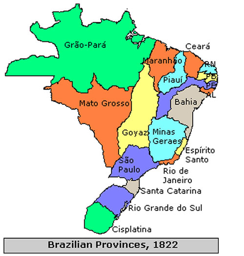 Map of Brazilian Provinces 1822